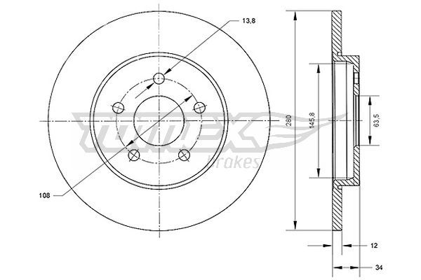 TOMEX BRAKES Тормозной диск TX 70-53